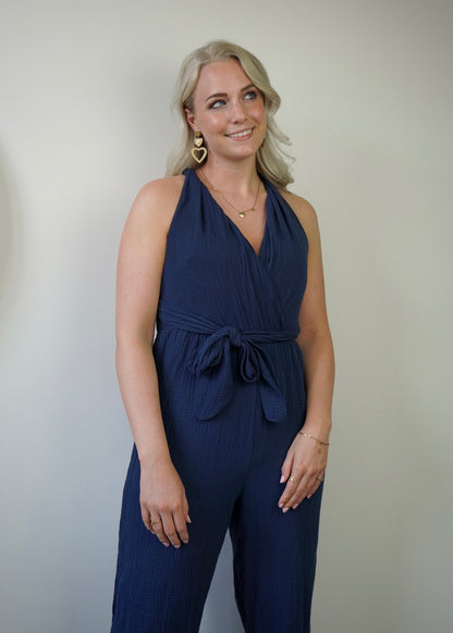 Britt jumpsuit donkerblauw - Styles And More