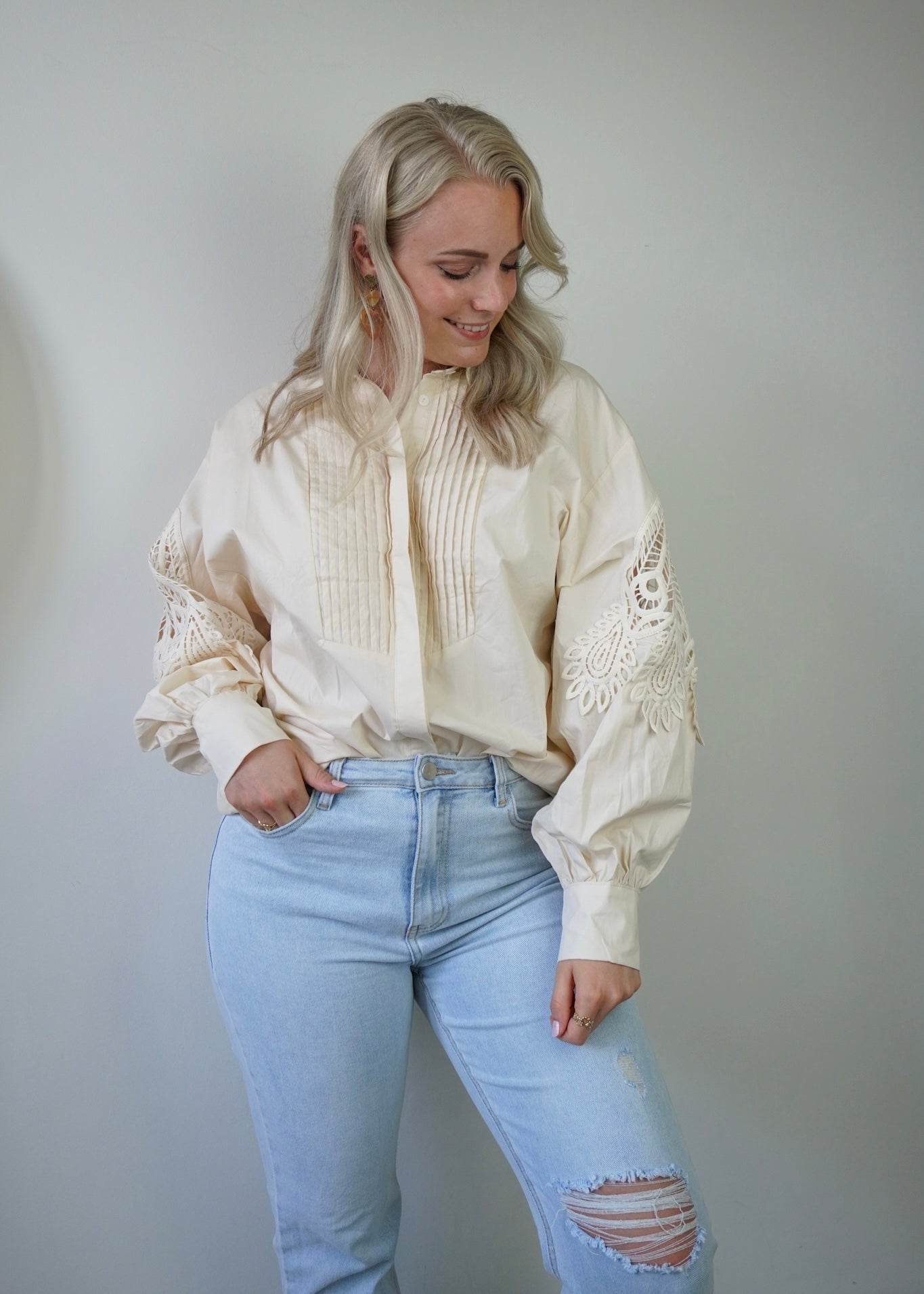 Lina blouse off-white - Styles And More