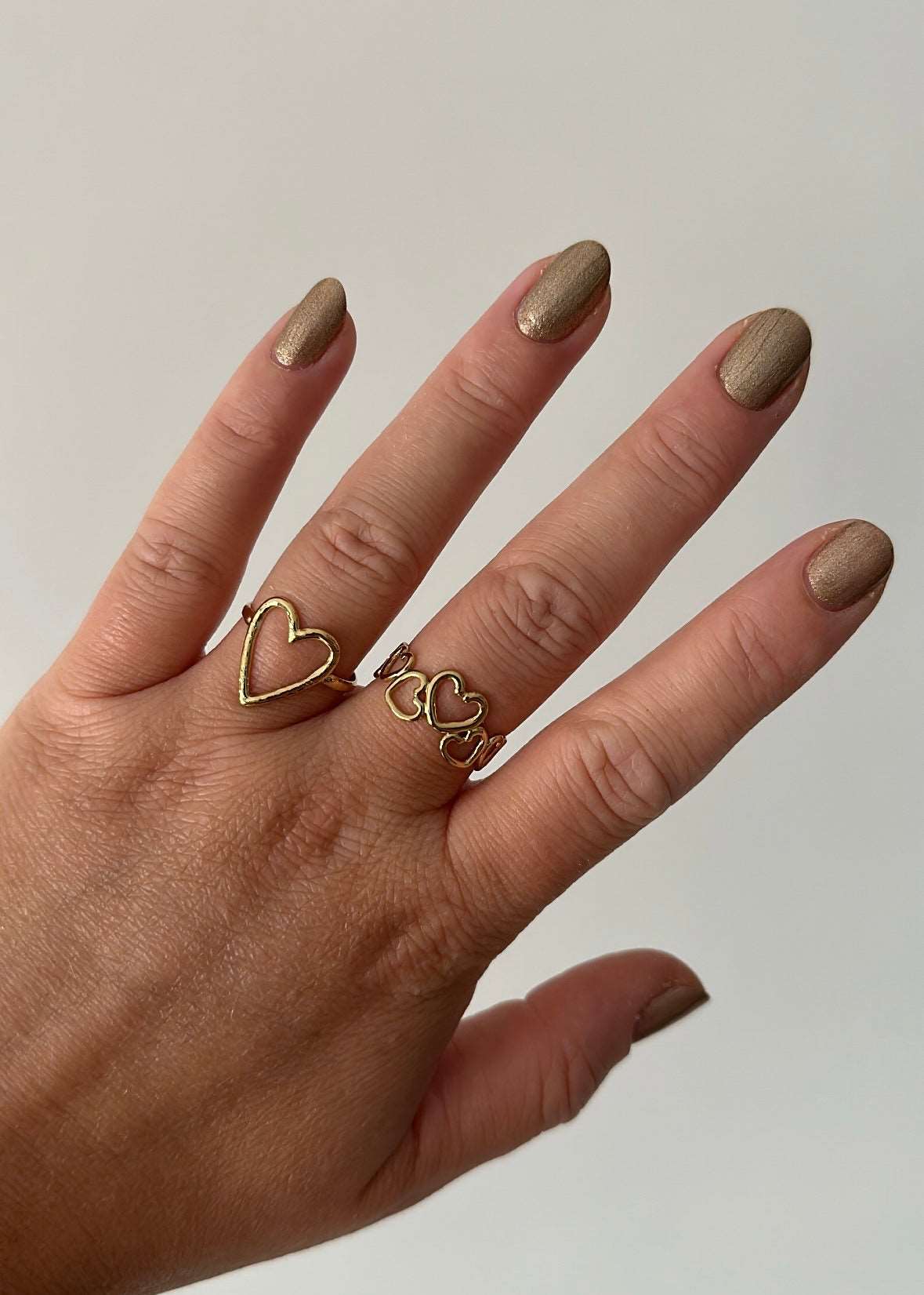 Eva ring hartjes goud - Styles And More