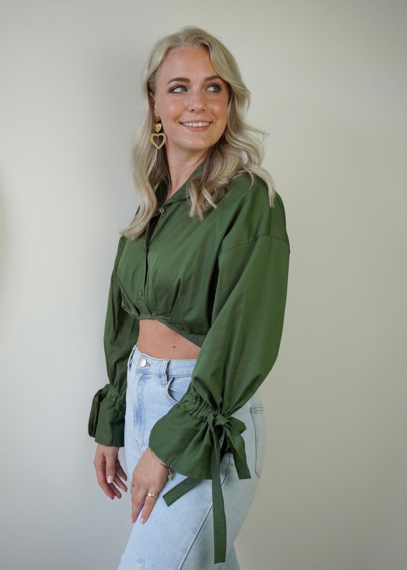 Fleur blouse army groen - Styles And More