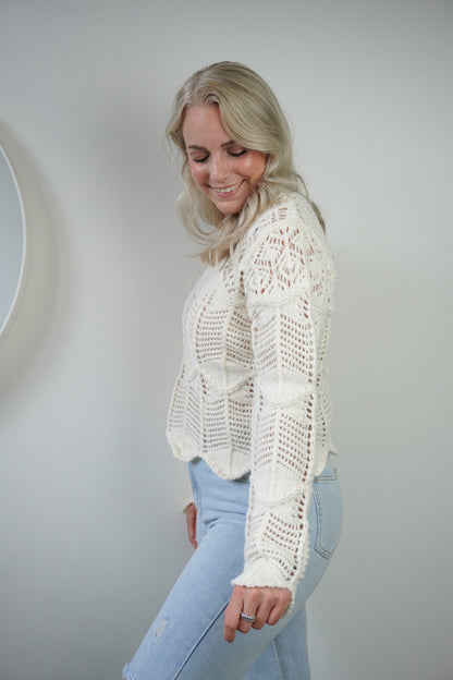 Mandy trui gehaakt creme - Styles And More