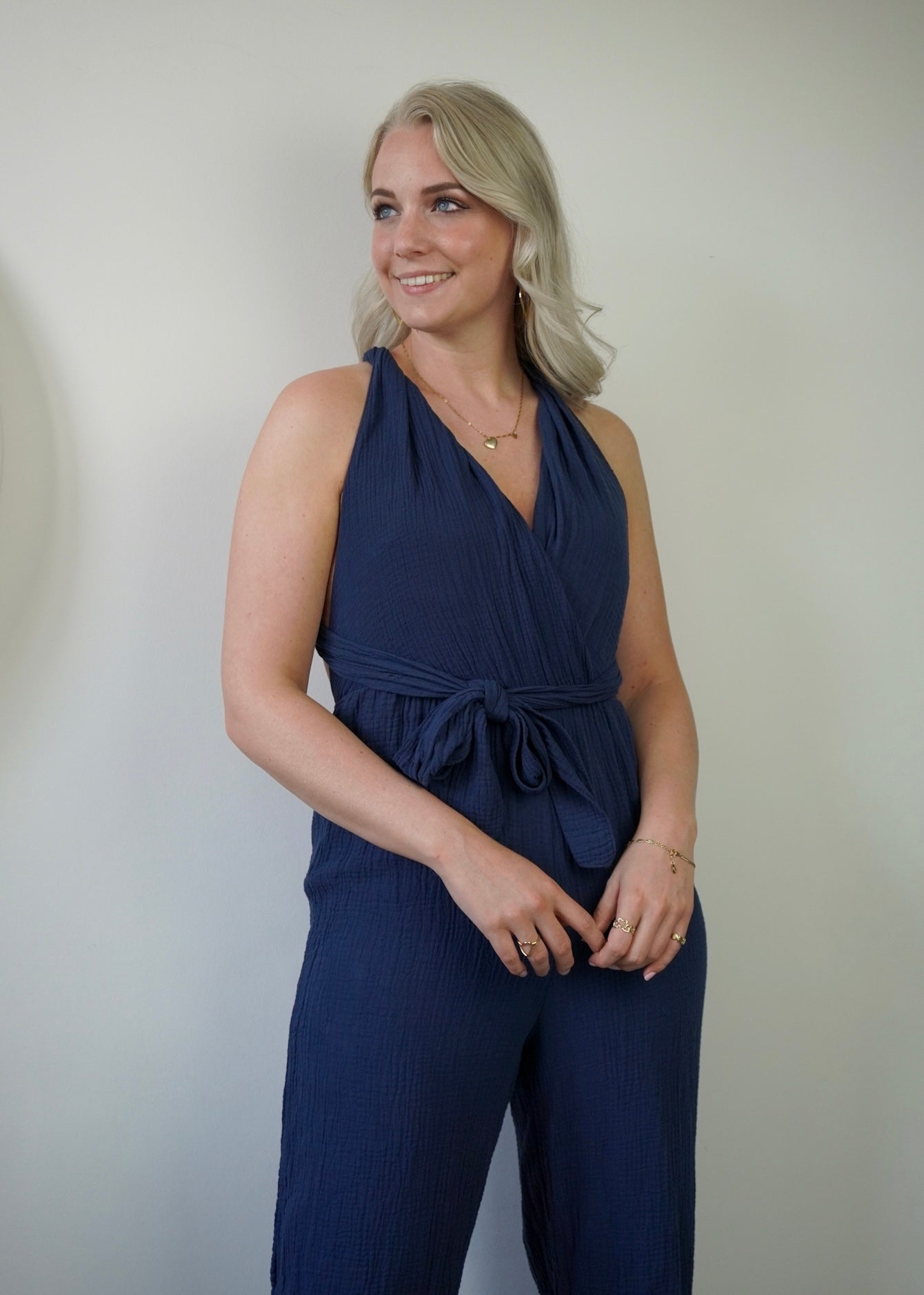 Britt jumpsuit donkerblauw - Styles And More