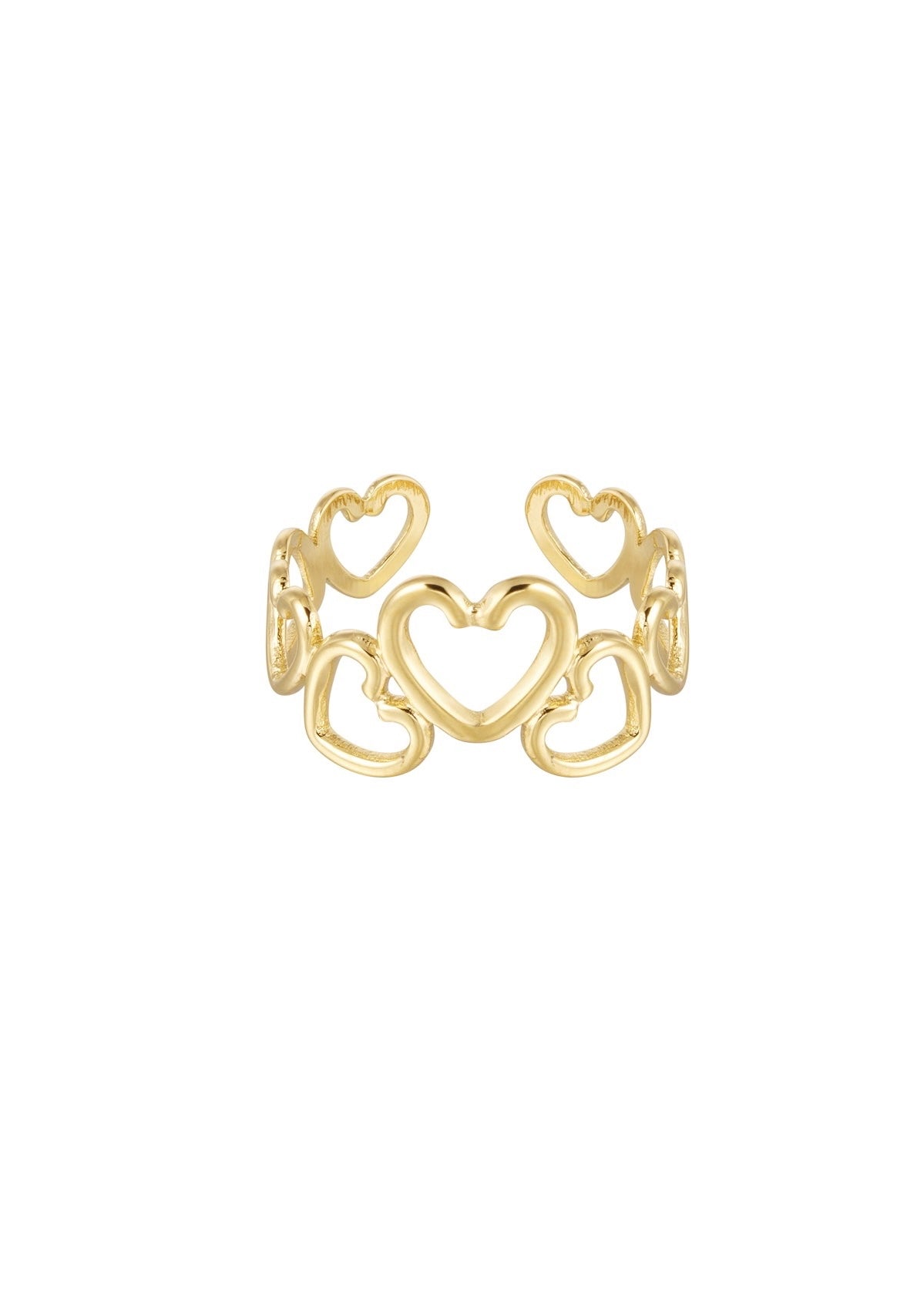 Eva ring hartjes goud - Styles And More
