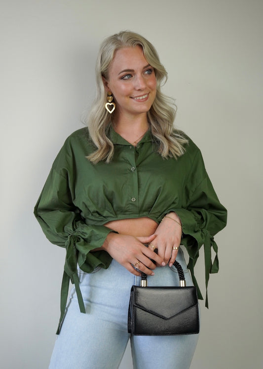 Fleur blouse army groen - Styles And More